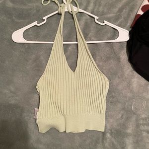 Green halter top